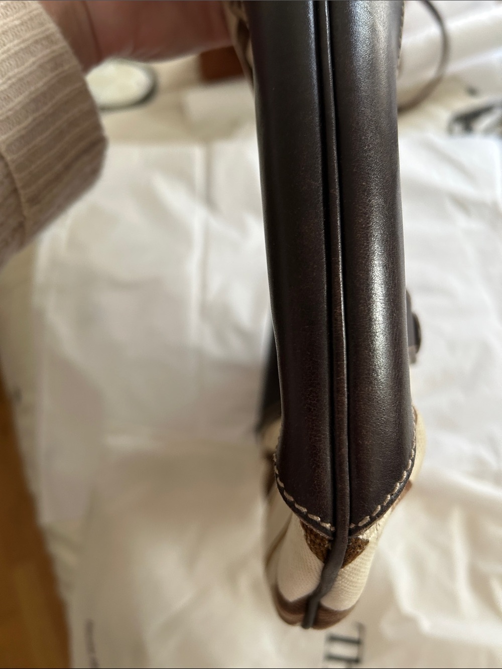 Gucci Bamboo Horsebit Canvas Shoulder Bag with Bamboo Accent - Picture 9 of 16